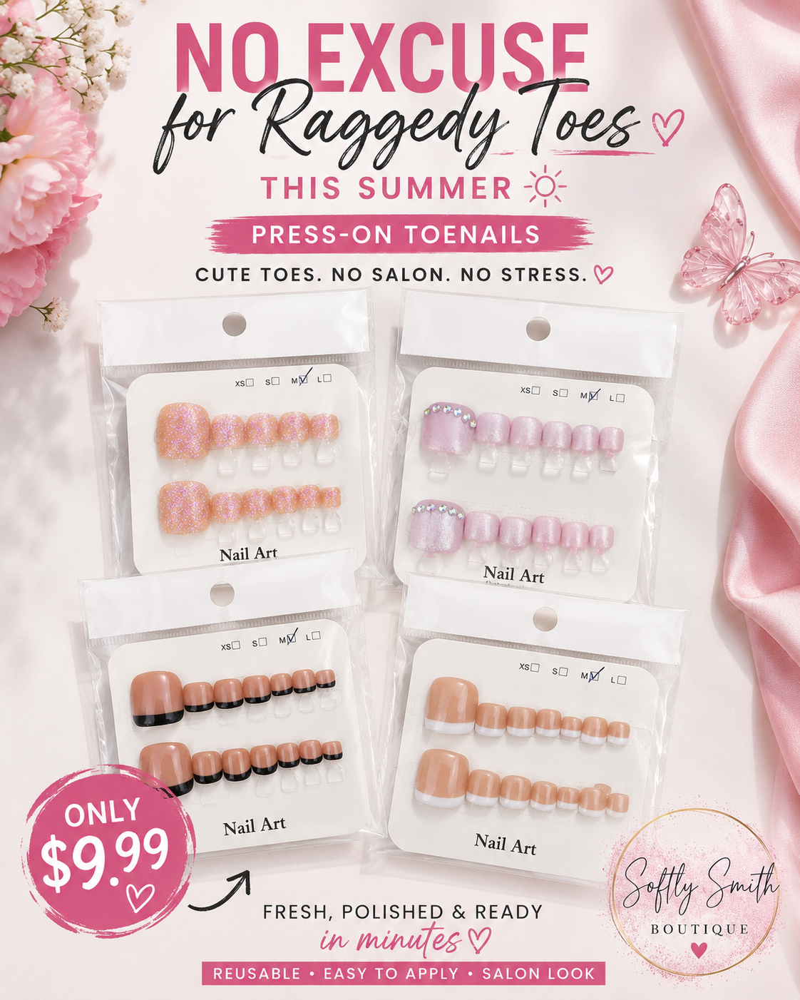 Press-On Toe Nails