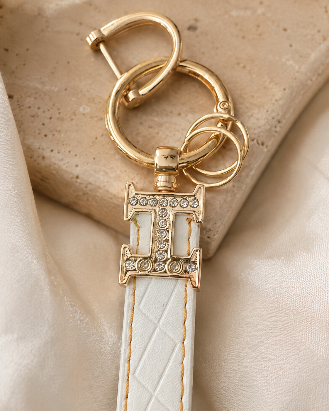 Luxe Quilted Wristlet Keychain Charm