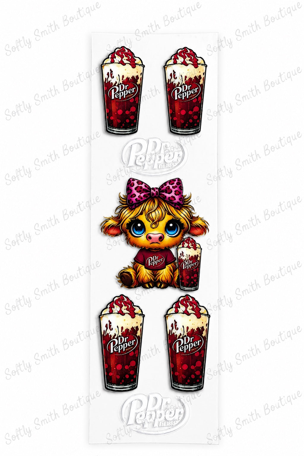 108-Dr Pepper Cow UV DTF pen wrap