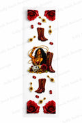 110-Red Cowgirl UV DTF pen wrap