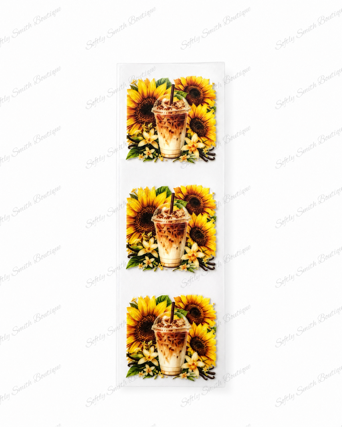114-Sunflower Iced Coffee UV DTF pen wrap