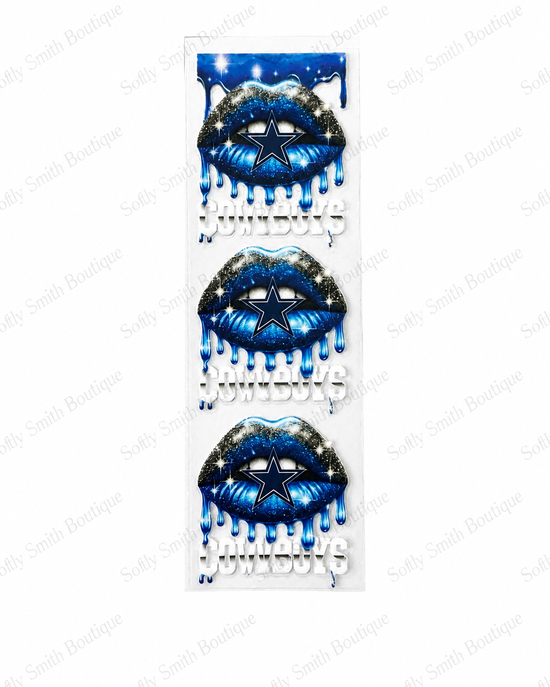120-Dallas Cowboys Lips UV DTF pen wrap