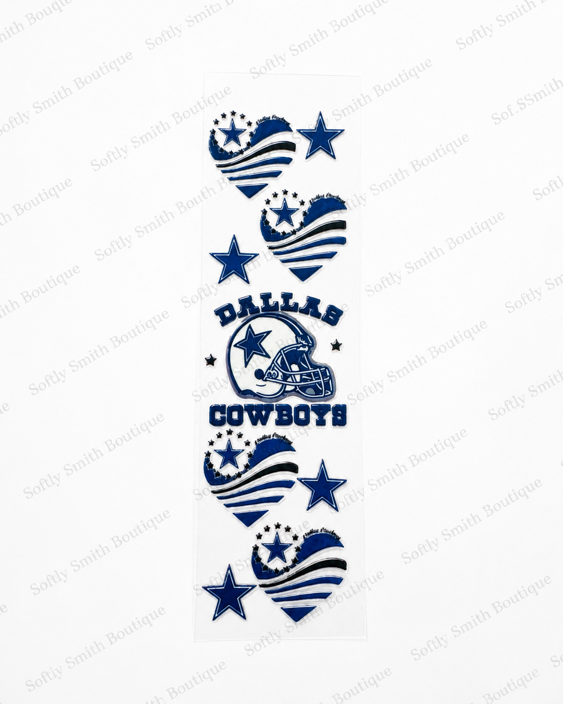 122-Dallas Cowboys Hearts UV DTF pen wrap