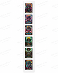 Skeleton tarot reader UV DTF kiss cut wrap strip with six designs