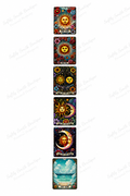 Sun moon and surf tarot style UV DTF kiss cut wrap strip with six designs
