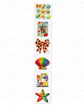 Colorful coastal UV DTF kiss cut wrap strip with six designs