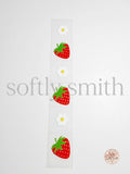 Strawberry and daisy UV DTF kiss cut wrap strip with six designs