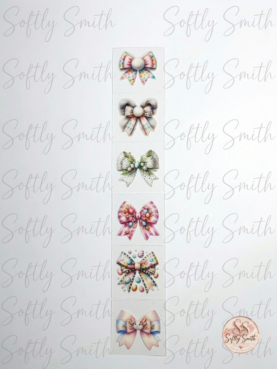 Whimsical decorative bows UV DTF kiss cut wrap strip with six designs