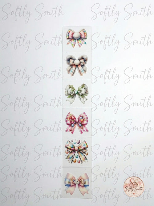 Whimsical decorative bows UV DTF kiss cut wrap strip with six designs