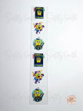 SpongeBob themed UV DTF kiss cut wrap strip with six designs