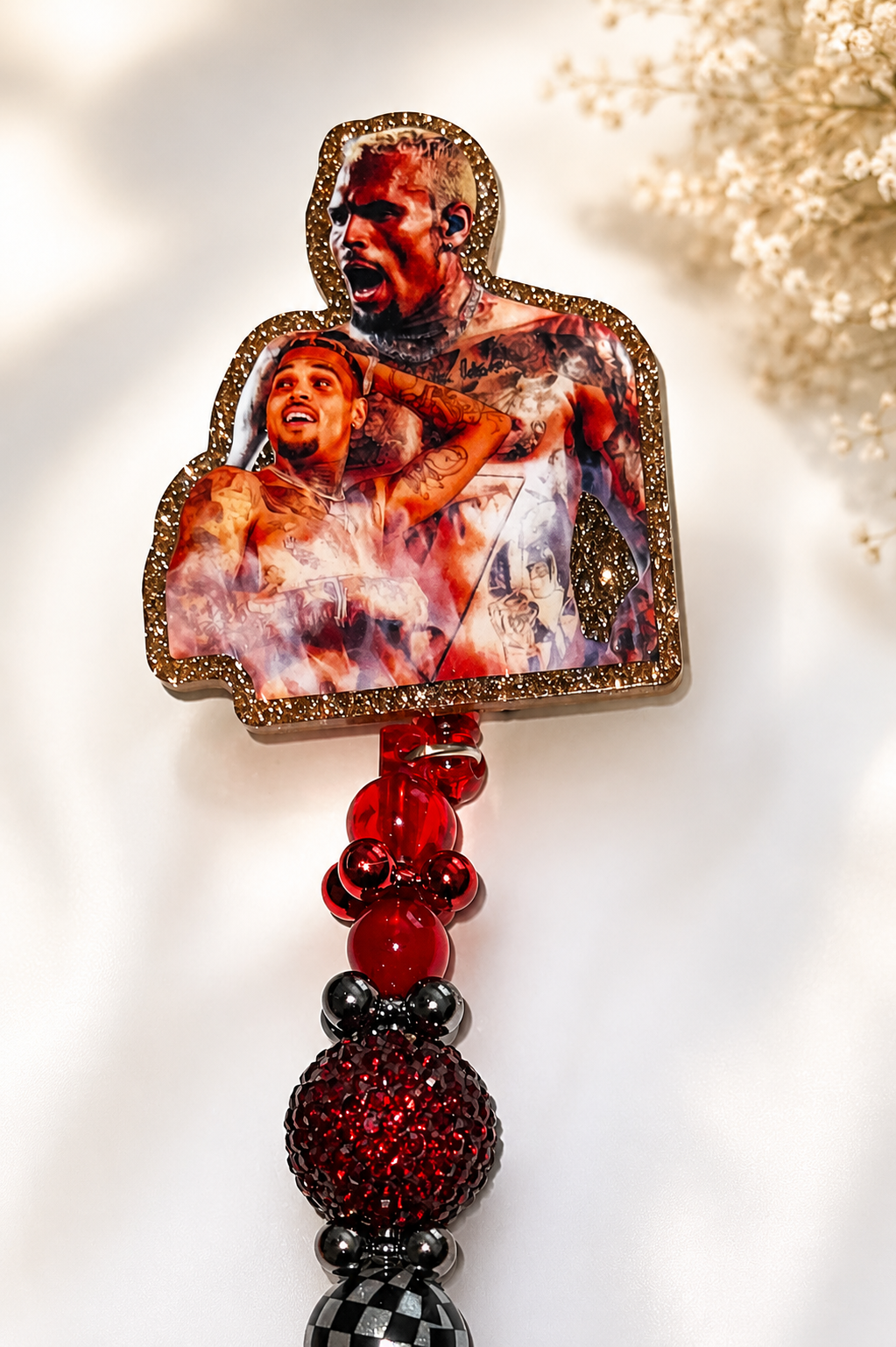 Chris Brown Custom Badge Reel + Badge Buddy Set