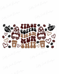 First Coffee Then Mum Shit brown coffee themed 16oz UV DTF wrap
