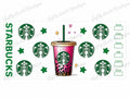 Pink Starbucks drink order checklist 16oz UV DTF wrap
