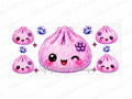 Pink floral glitter dumpling 16oz UV DTF wrap