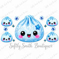 Blue glitter dumpling 16oz UV DTF wrap