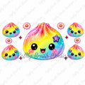 Rainbow star dumpling 16oz UV DTF wrap