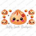 Orange floral dumpling 16oz UV DTF wrap