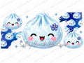 543 Blue floral dumpling 16oz UV DTF wrap