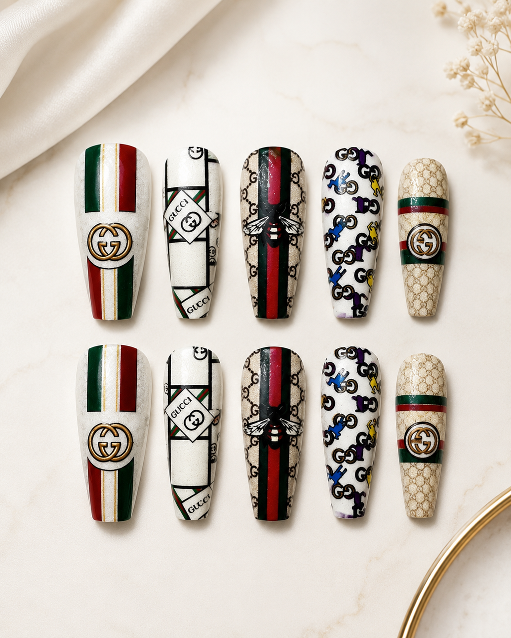 10-Set Fashion Press-On Nail Bundle | Size Medium