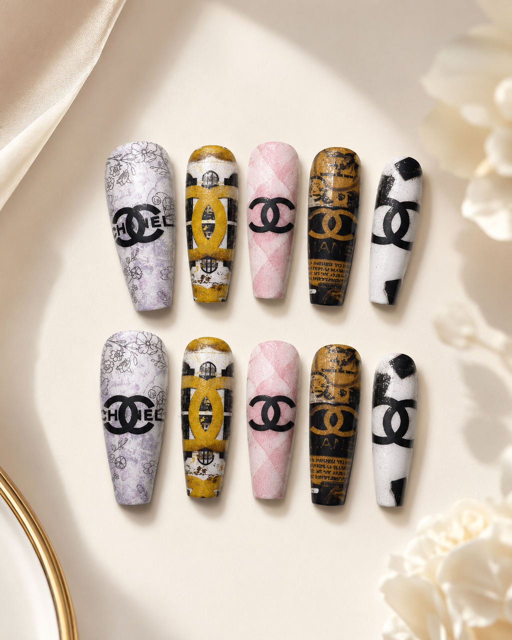 10-Set Fashion Press-On Nail Bundle | Size Medium
