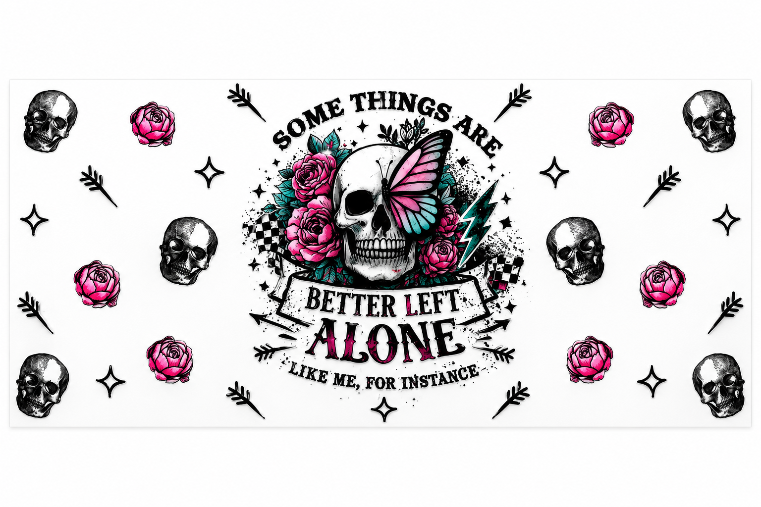16 oz Skull UV DTF Cup Wraps