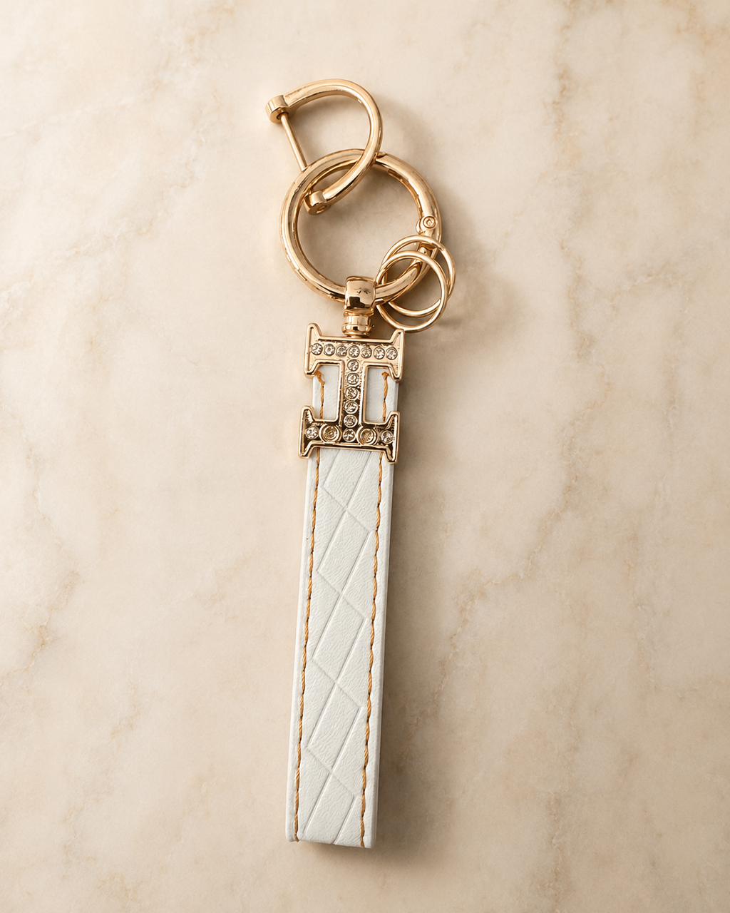 Luxe Quilted Wristlet Keychain Charm