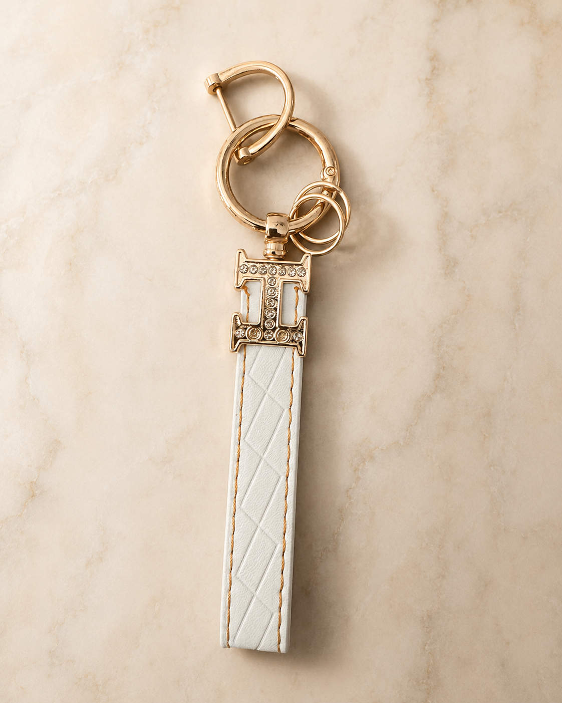Luxe Quilted Wristlet Keychain Charm