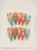 Cotton Candy Royal Bloom Press-On Nails