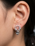 Midnight Pearl Heart Drop Earrings