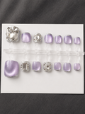 Lavender Crystal Luxe Press-On Toenails