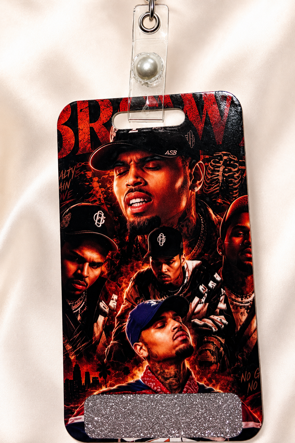 Chris Brown Custom Badge Reel + Badge Buddy Set