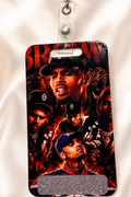 Chris Brown Custom Badge Reel + Badge Buddy Set