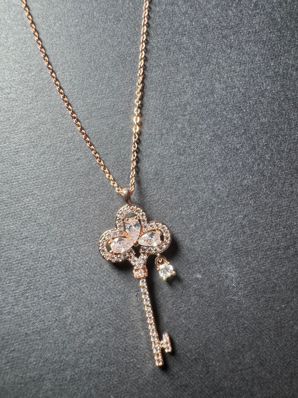 Luxe Clover Key Pendant Necklace