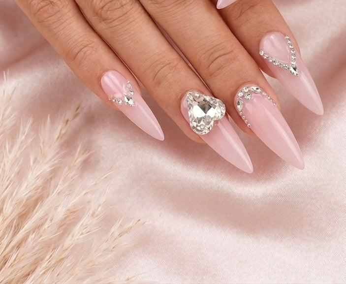Blush Crystal Luxe Press-On Nails