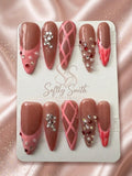 Blush Lattice Luxe Press-On Nails