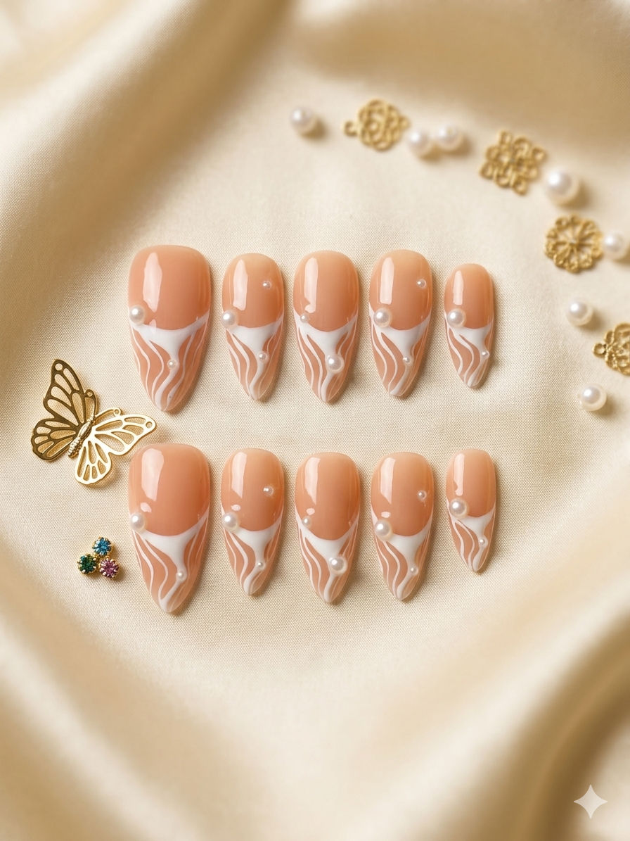 Pearl Veil Press-On Nails