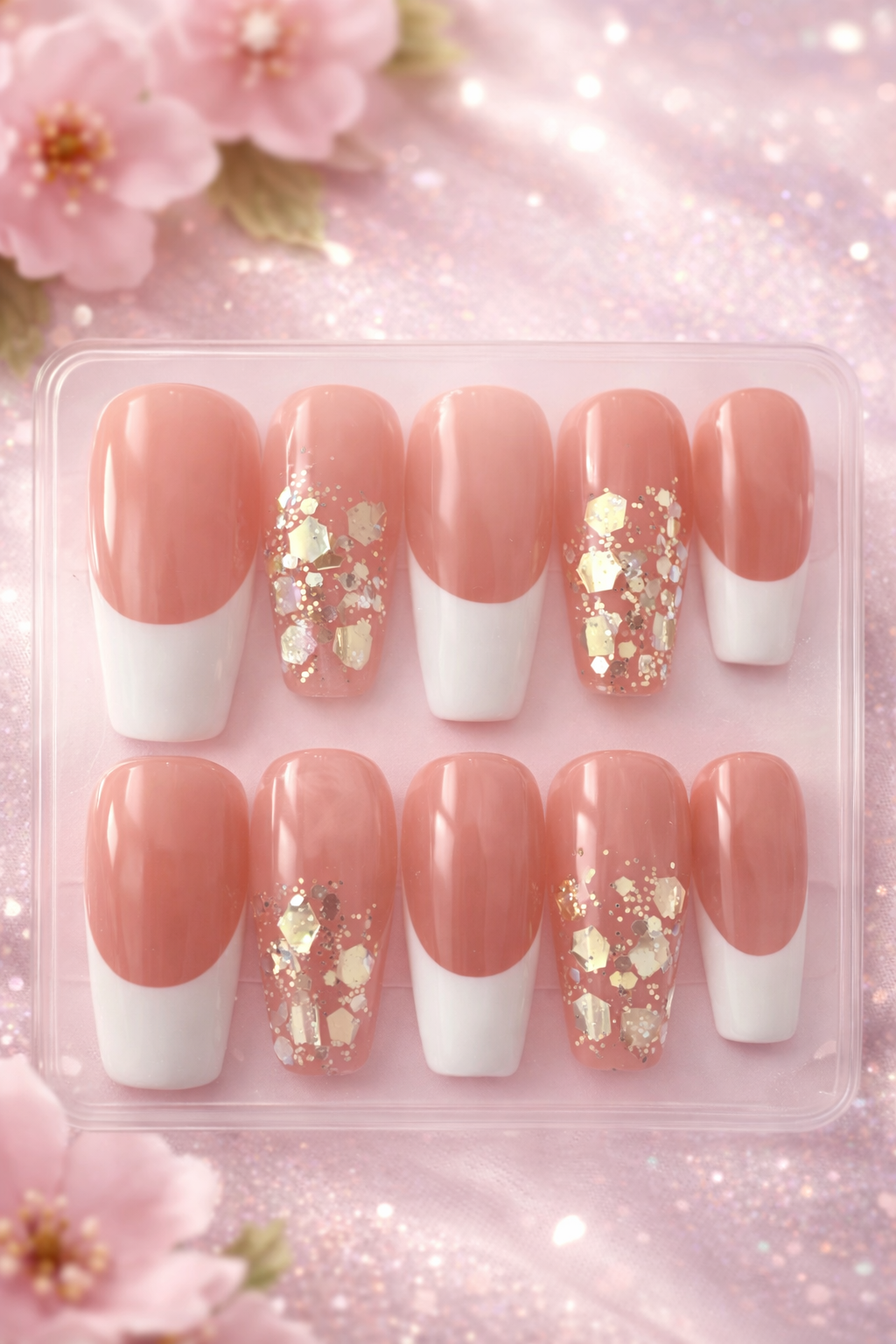 Blush Gold Flake French Set