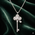 Luxe Clover Key Pendant Necklace