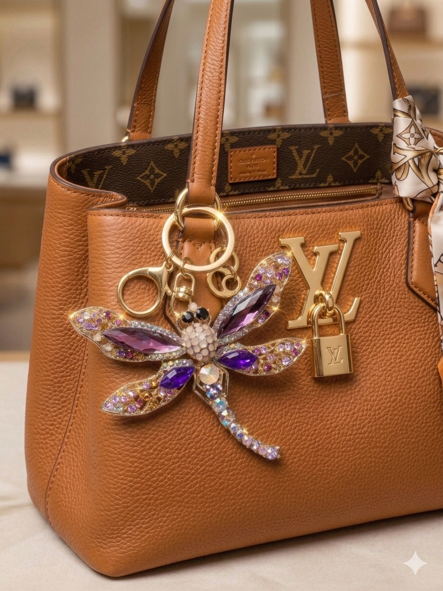 Violet Glow Dragonfly Charm
