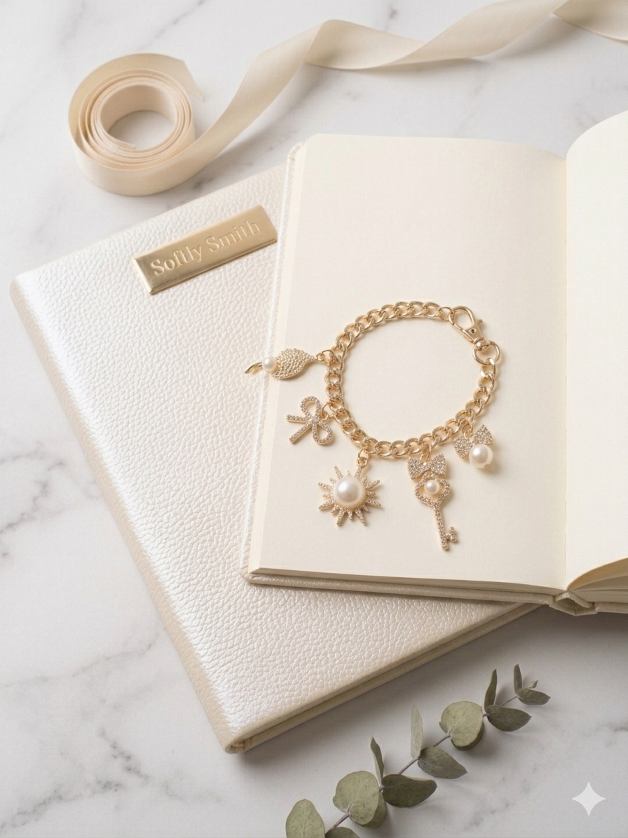 Soft Life Pearl Charm Chain(Convertible Bracelet + Bag Charm)