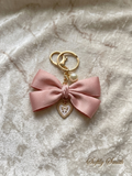 Blush Bow Charm Keychain