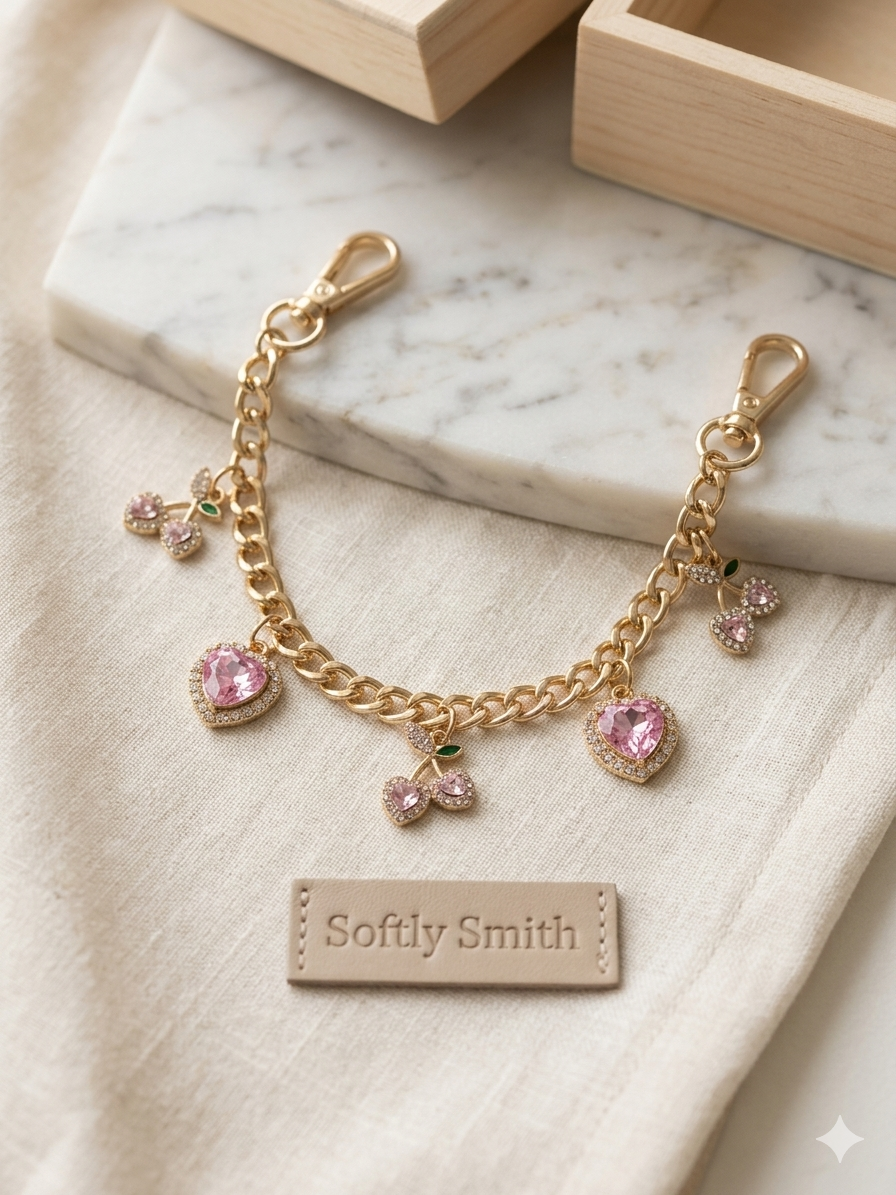 Cherry Heart Charm Chain