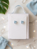 Soft Sapphire Square Stud Earrings