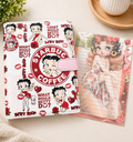 Retro Cartoon Coffee Girl A5 Binder & Strawberry Paper Set
