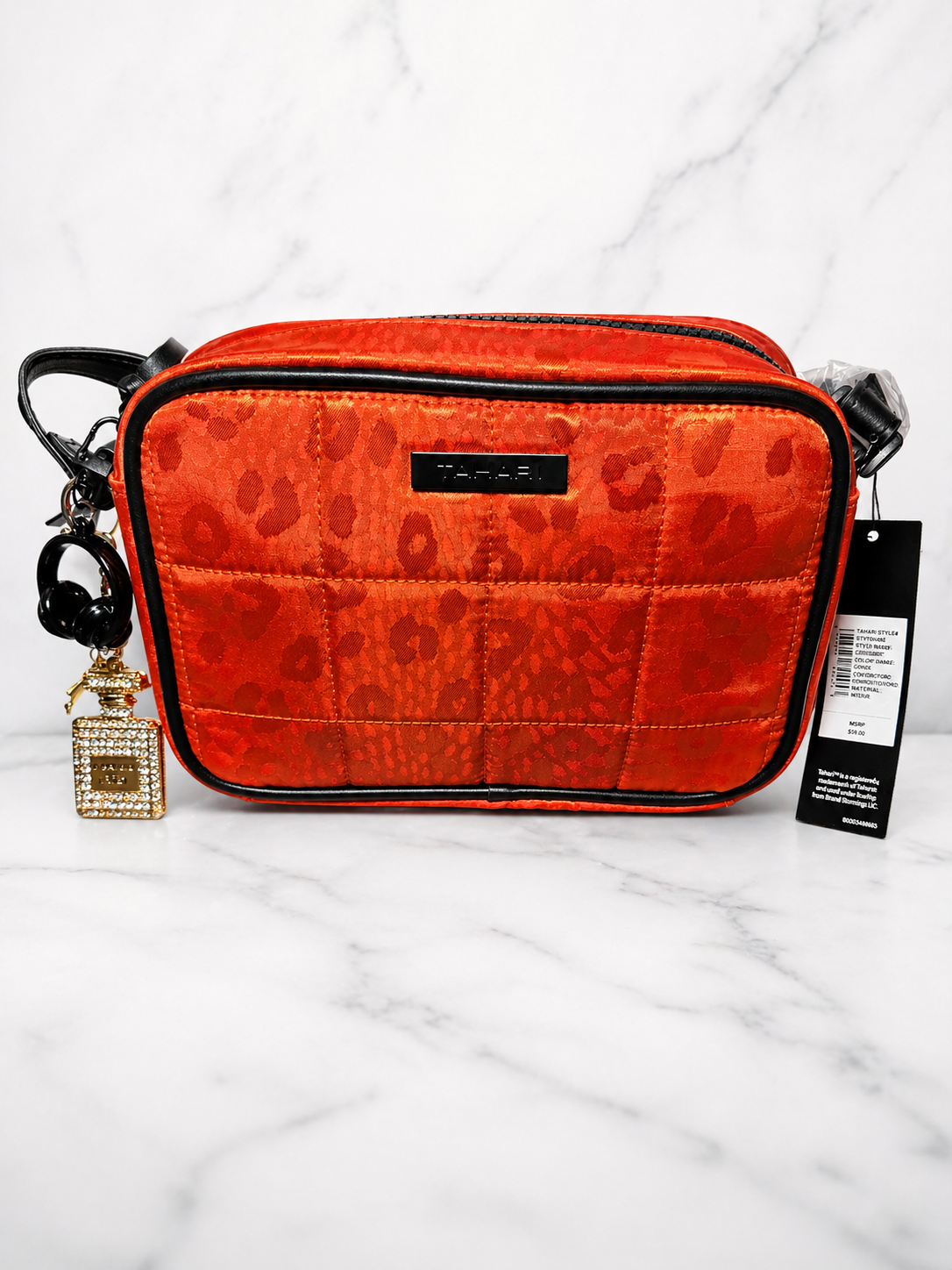 Orange Leopard Crossbody Bag