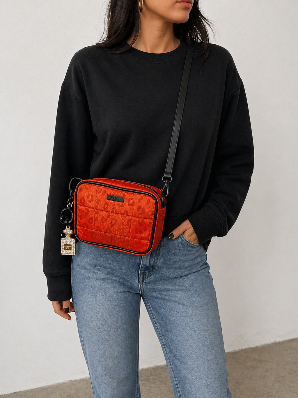 Orange Leopard Crossbody Bag