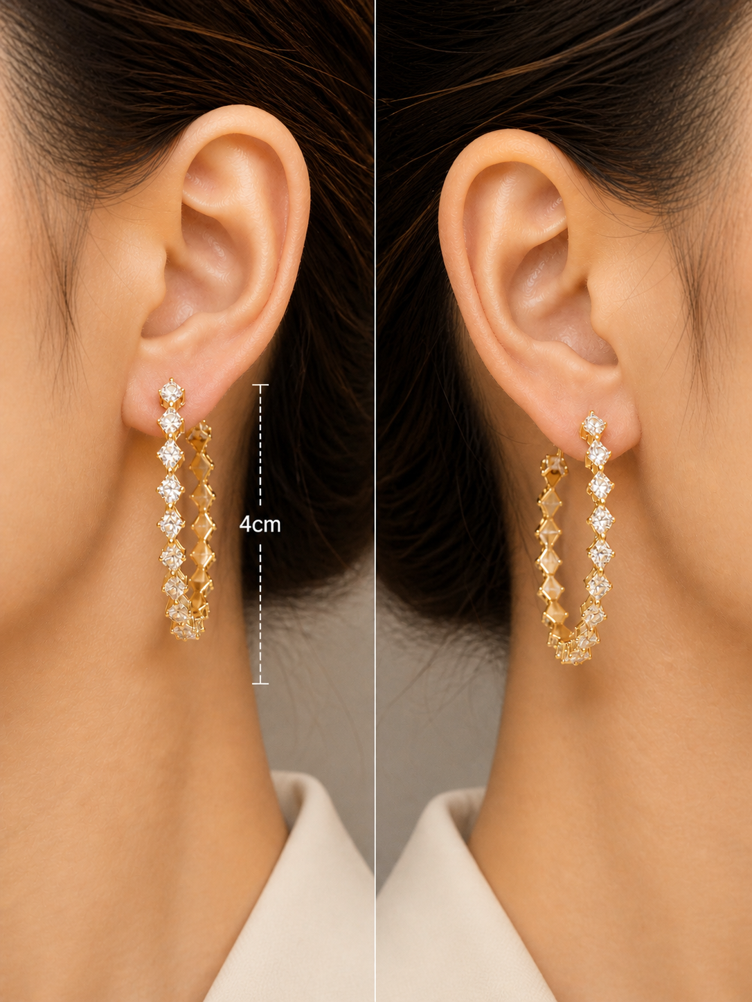 Golden Veil Hoop Earrings