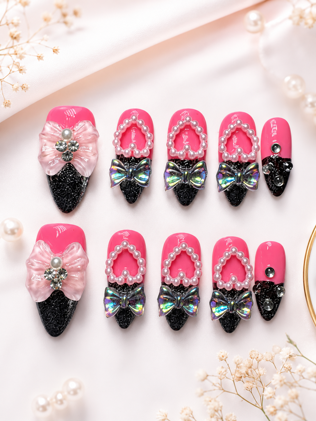 Pink Noir Bow Glam