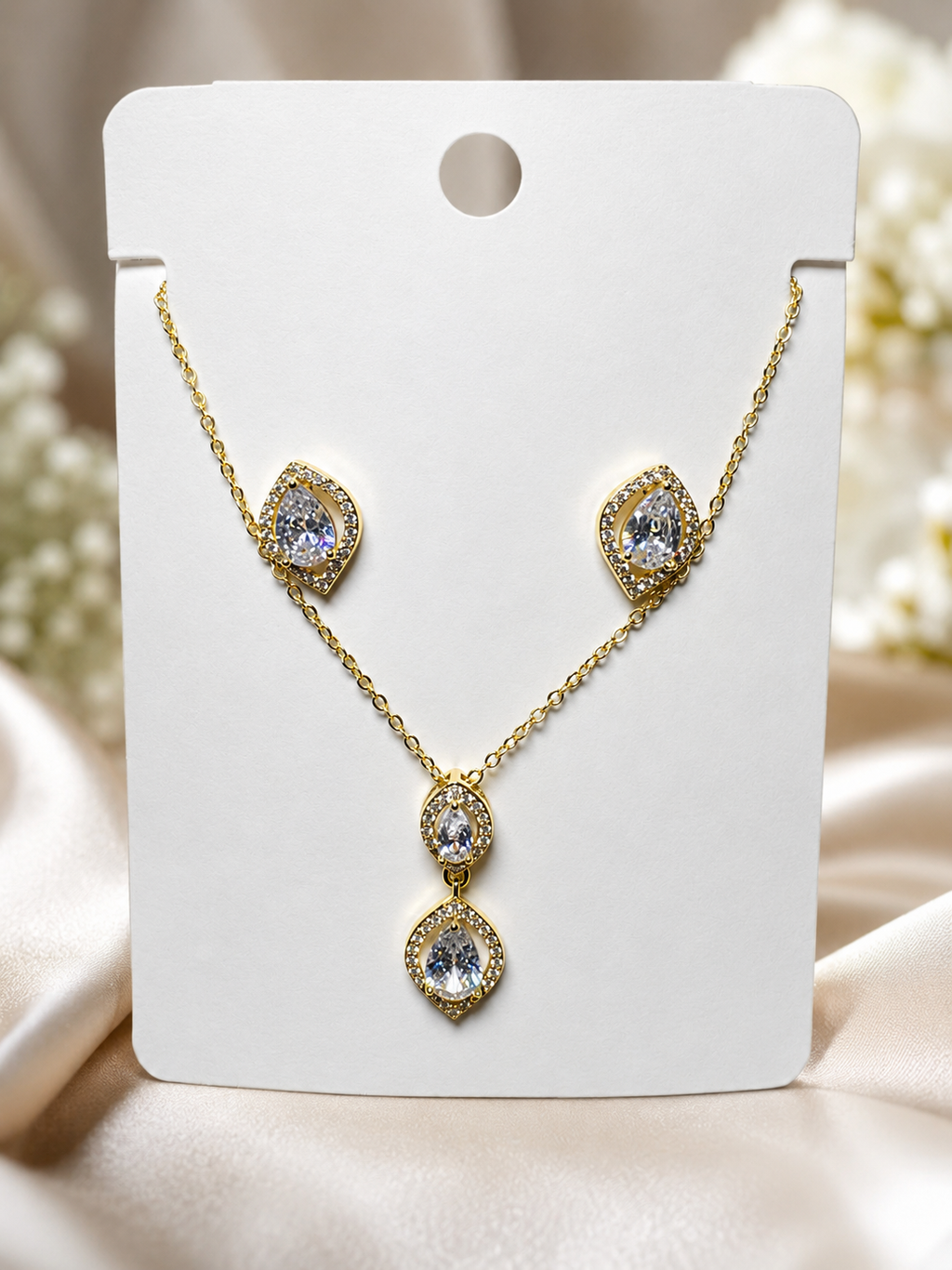 Golden Teardrop Glow Jewelry Set
