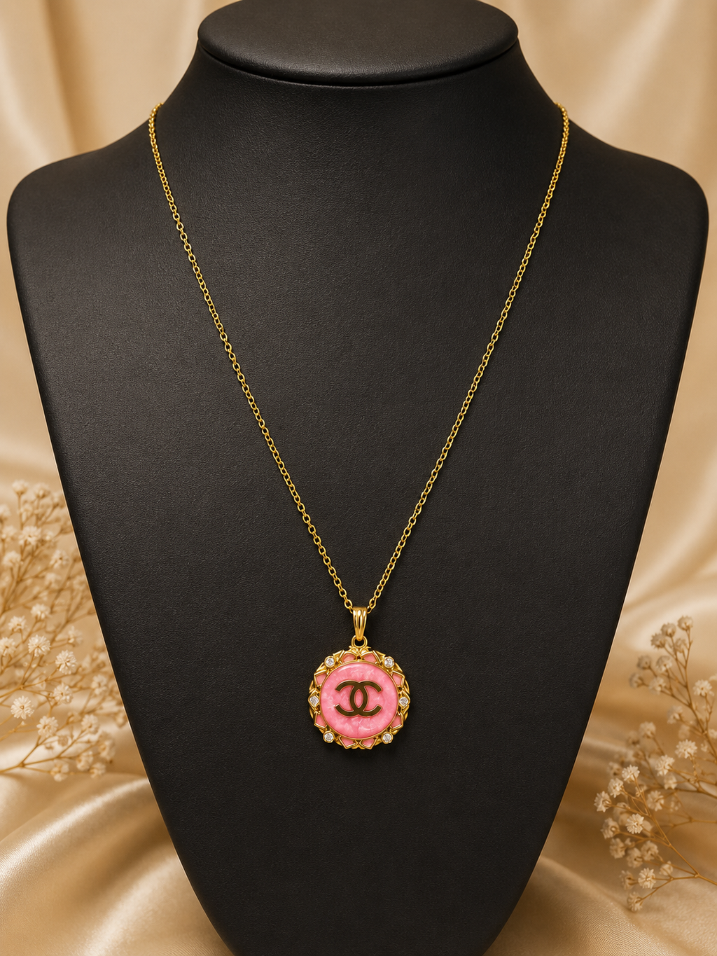 Pink Camellia Luxe Pendant Necklace
